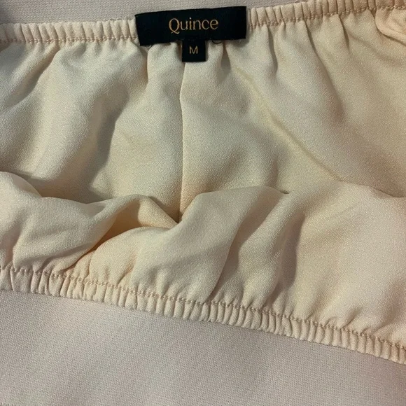 Quince Cream Chiffon Pleated Skirt - Picture 4 of 5